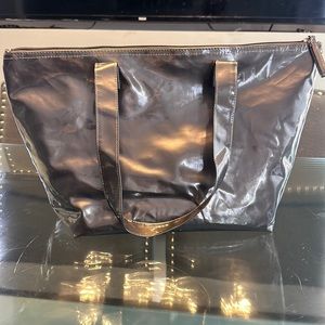 Cute gray plastic tote bag / shoulder bag